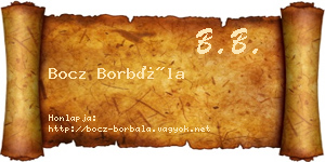 Bocz Borbála névjegykártya